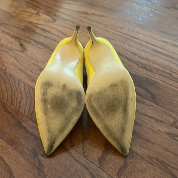 Steve Madden Daisie yellow suede heels womens Sz 8 - Picture 4 of 5